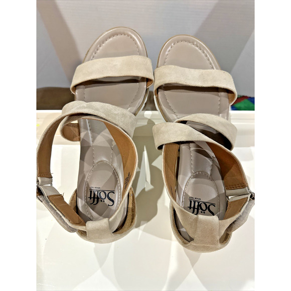 Sofft Sandals Suede Leather Cross Over Strap Size 10 M - Picture 4 of 5